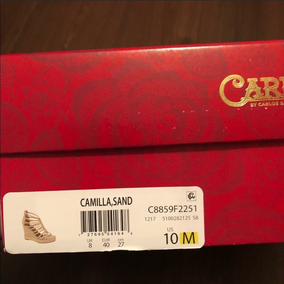 Carlos Camilla Tan Platform Wedge Sandals Size 10 Sandal Wedges - Picture 12 of 12